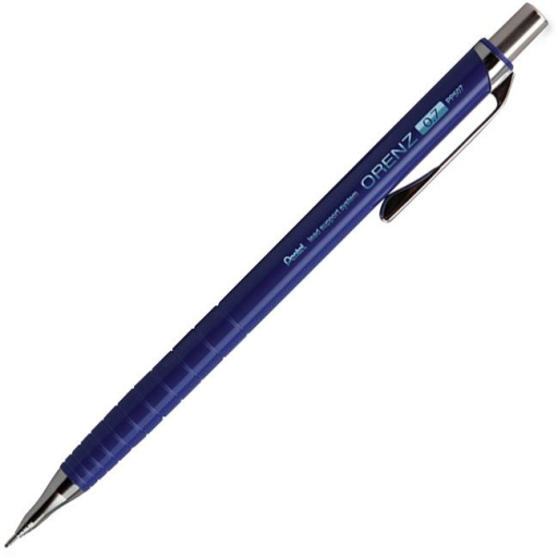 Orenz Retractable Mechanical Pencil (0.7mm) Blue Barrel, Pre-loaded with B Lead