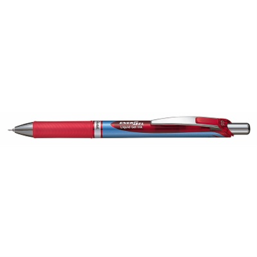 EnerGel Retractable Liquid Gel Pen, (0.5mm) Needle Tip, Red Ink