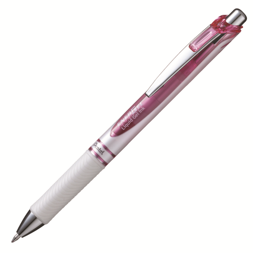 EnerGel Pearl Liquid Gel Pen, (0.7mm) Metal Tip, Pink Ink