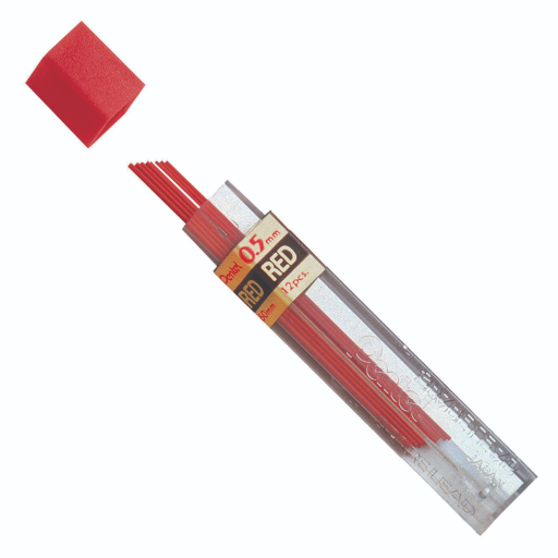 Refill Lead Red (0.5mm) Fine, 12 Leads per Tube