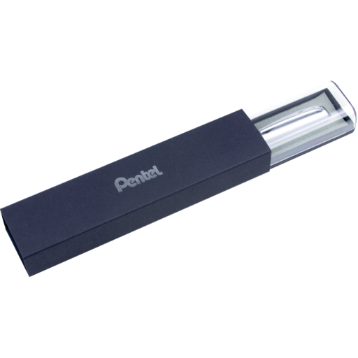 EnerGel Retractable Liquid Gel Pen, (0.7mm) Silver Metal Body, Black Ink, Gift Case