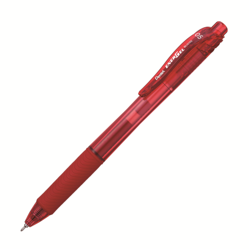 EnerGel-X Retractable Gel Roller, (0.5mm) Needle Tip, Red Ink