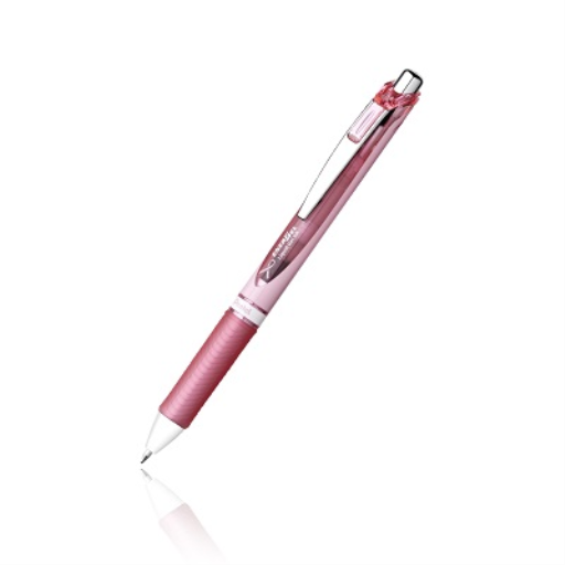 EnerGel Retractable Gel Roller, (0.7mm) Metal Tip, Pink Ribbon Barrel, Black Ink