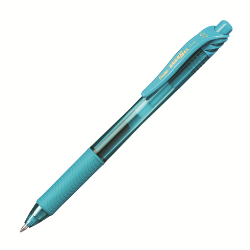 EnerGel-X Retractable Gel Roller, (0.7mm) Metal Tip, Turquoise Ink