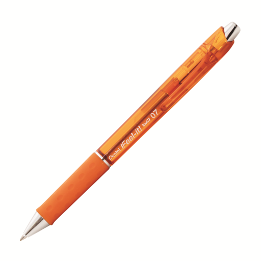 Feel-It! Retractable Ballpoint Pen, (0.7mm), Orange Ink