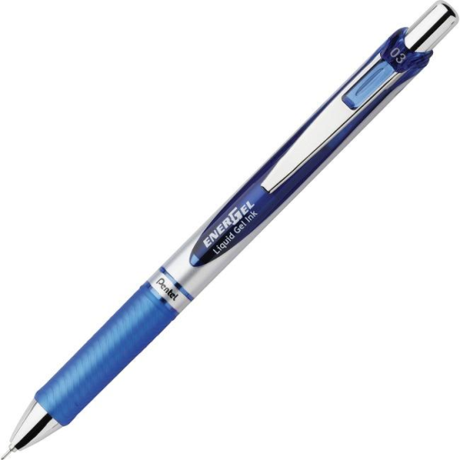 EnerGel Retractable Liquid Gel Pen, (0.3mm) Needle Tip, Blue Ink