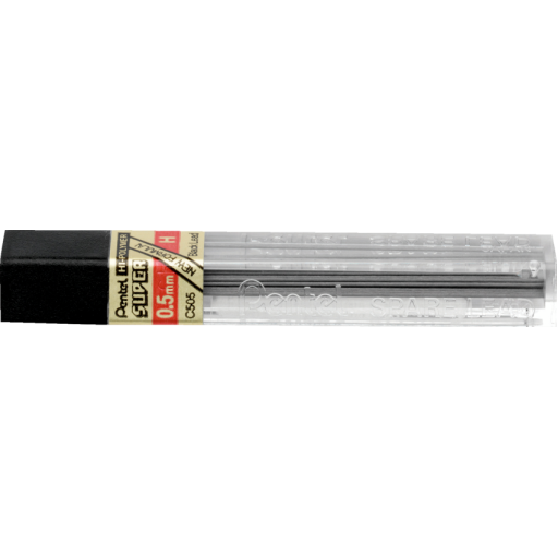 Hi-Polymer Super Lead Refill (0.5mm), H, 12 Leads per Tube