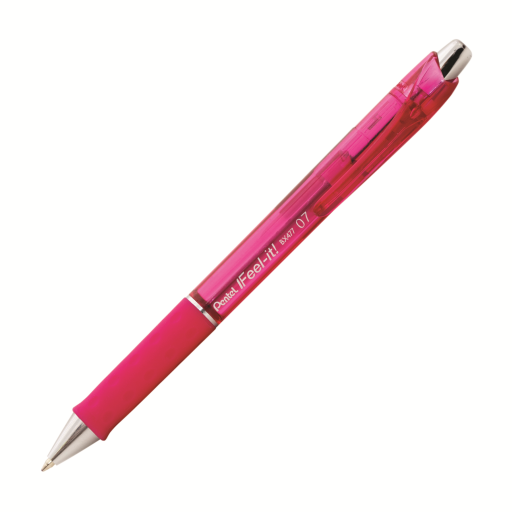 Feel-It! Retractable Ballpoint Pen, (0.7mm), Pink Ink