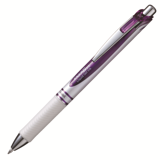 EnerGel Pearl Liquid Gel Pen, (0.7mm) Metal Tip, Violet Accent, Violet Ink