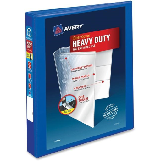 Avery View 1" HD View Binder, Pacific Blue, Gap Free D-Ring, 275 sheet capacity