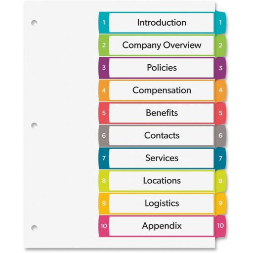 READY INDEX ARCHED TABS LASER/INKJET CONTEMPORARY, 1-1