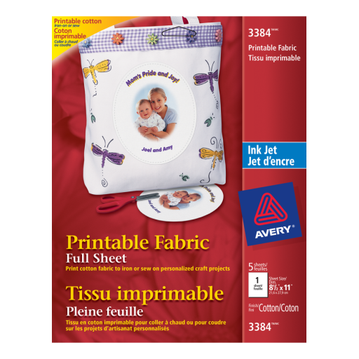 3384 PRINTABLE FABRIC, 8 1/2" X 11", 5 SHEETS/ENV.