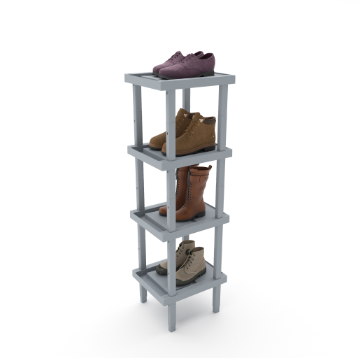 Rakabot LOCKER 2 tier locker water and mud collecting shoe and boot rack. Stores 2 pairs. Stackable to 4 tier. No dripping.  Sturdy plastic easy to clean. Light grey color. Made In Canada Invention.