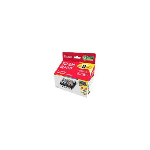 PGI-220 BK/CLI-221 BK,C,M,Y Ink Value Pack w. 50SH Photo Paper 99.99