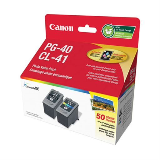 Canon PG-40/CL-41 Ink Value Pack w. 50SH Photo Paper