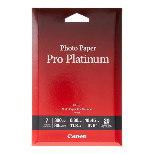 PT-101 4" x 6" Photo Paper Pro Platinum (20 sheets/pkg)