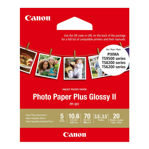 PP-301 3.5" x 3.5" Photo Paper Plus Glossy (20 sheets/pkg)