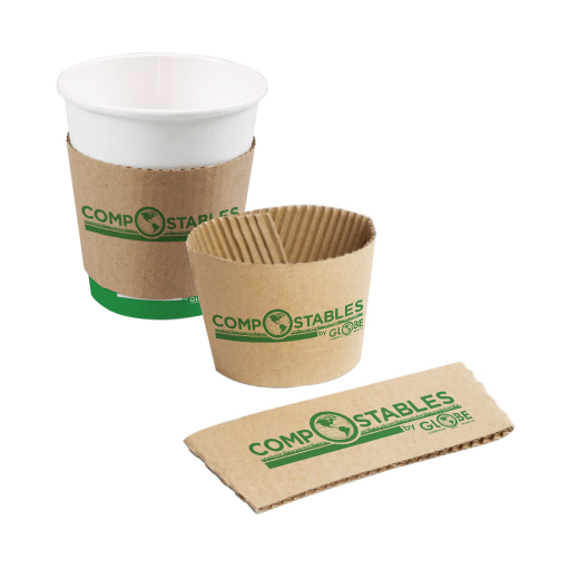 Coffee Cup Sleeves - 12 Oz to 20 Oz / Brown, Pack of 50