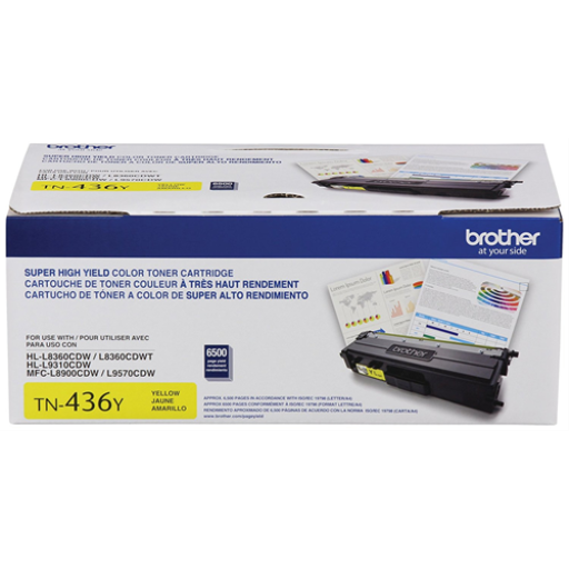 Brother TN436Y Yellow Toner Cartridge, Super High Yield