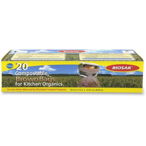 Compostable Bags 17.5 X 16.75 Regular Brown - 20 Bags