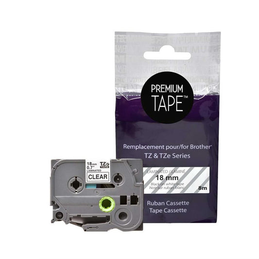 Brother TZ-141  BLACK/CLEAR 18mm Alternative