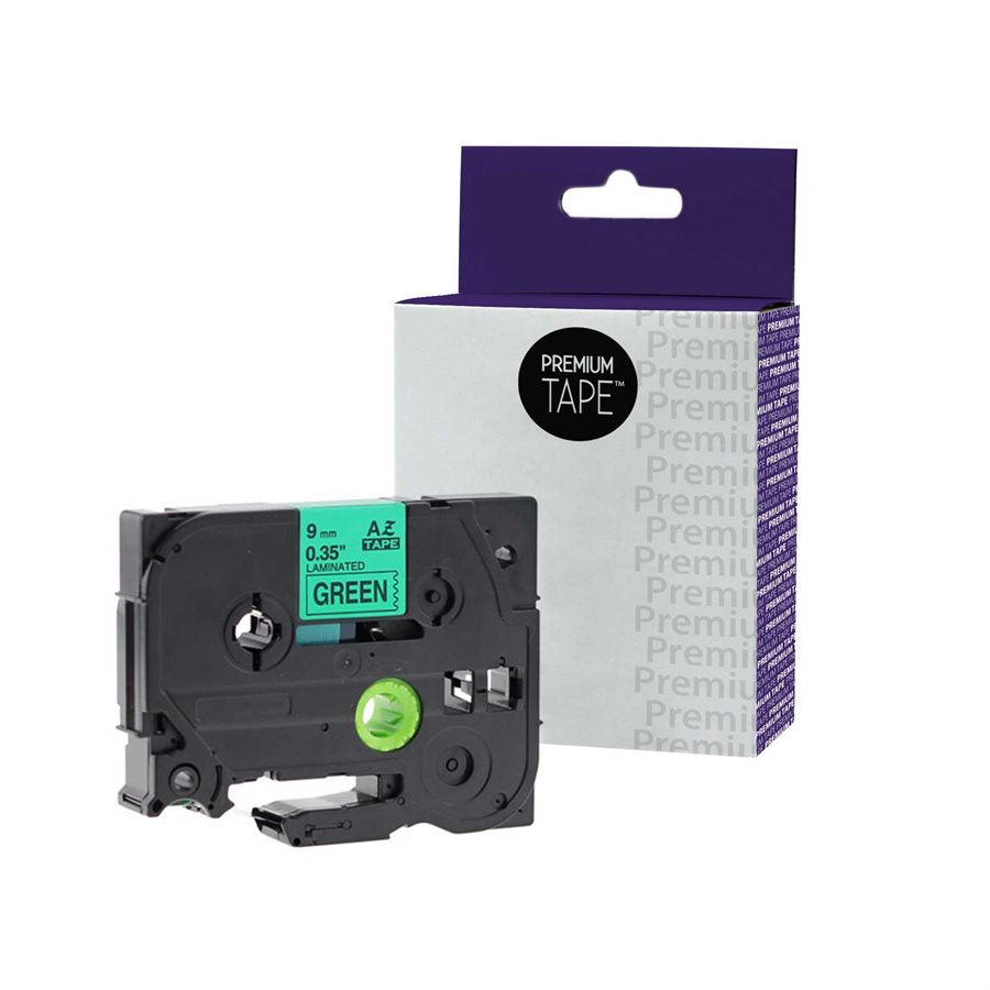 Brother TZ-721 BLACK/GREEN 9mm Alternative