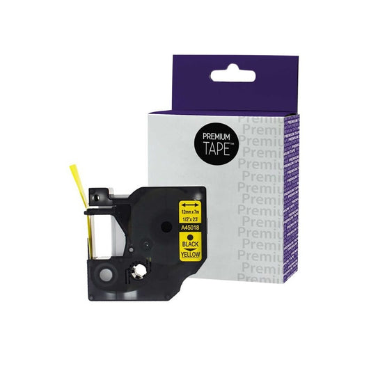 Dymo A45018 Alternative ribbon black/yellow 9mm