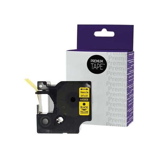Dymo A45808 Alternative ribbon black/yellow 19mm