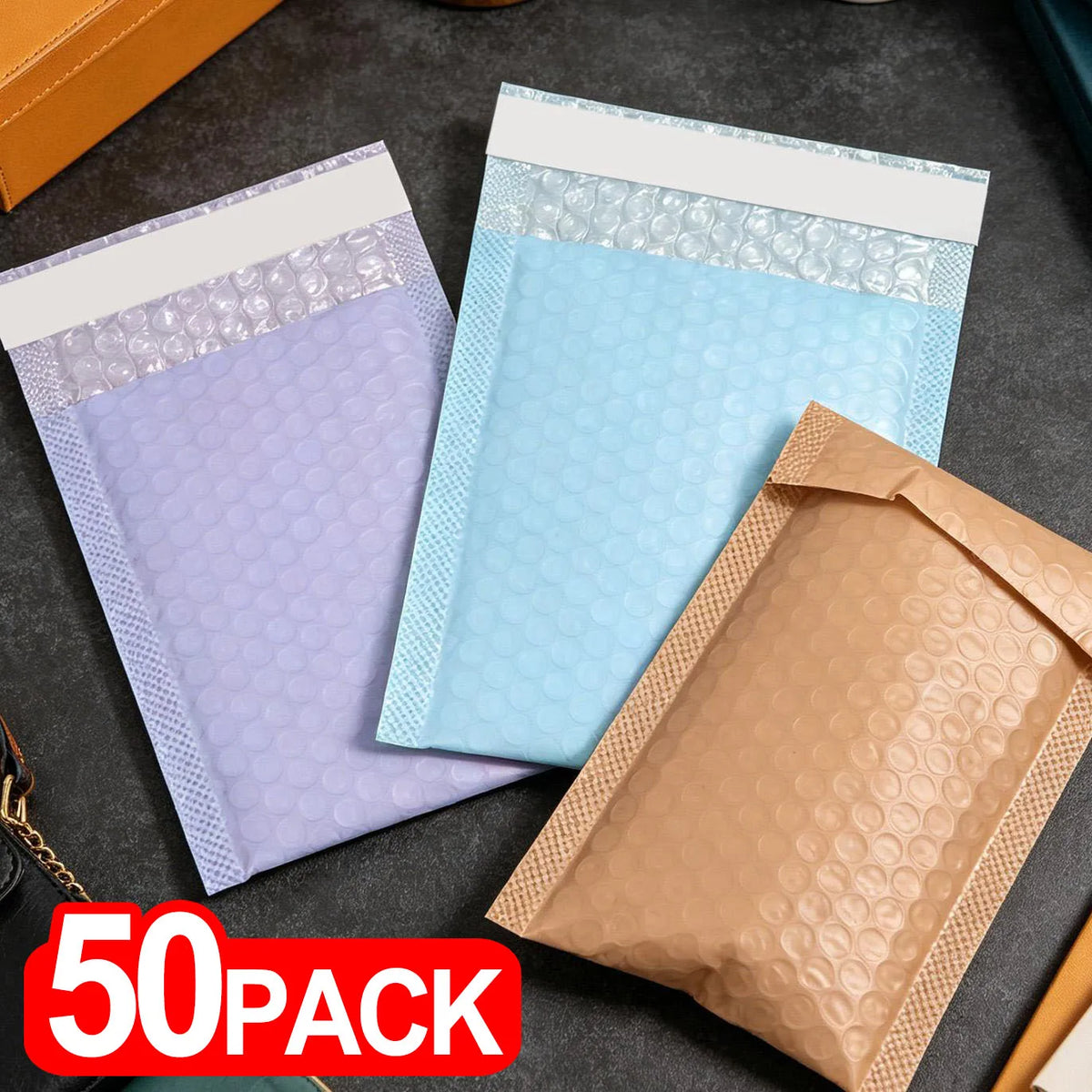 10-50Pcs Colorful Bubble Mailers Self Seal Envelopes Shipping Packages Padded Mailing Bags for Small Business Supplies Delivery