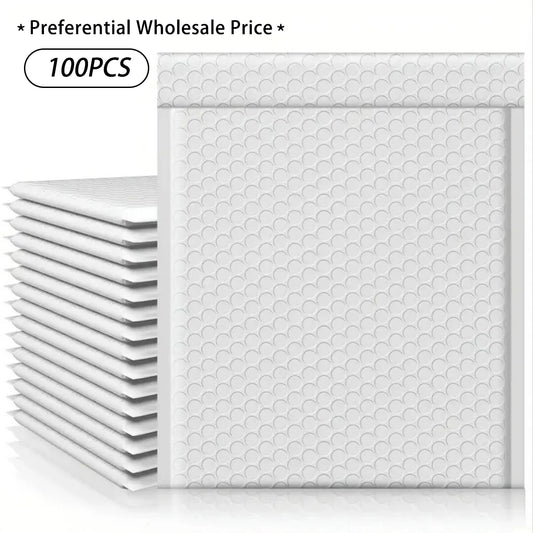 9.5x6inches Bubble Mailers White Poly Padded Envelopes Medium Mailing Opaque Packaging Postal Self Seal Waterproof Shipping Bags