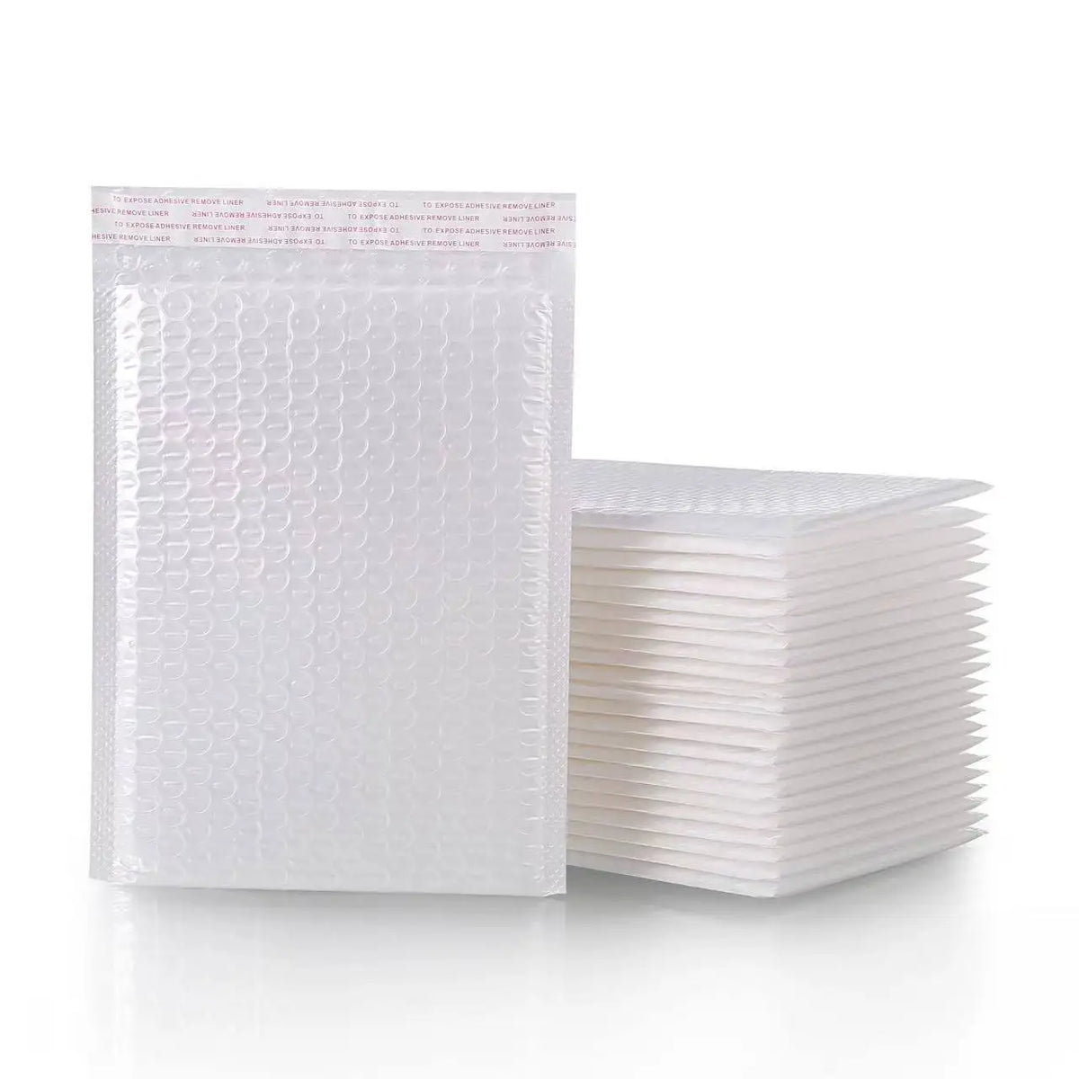 White Bubble Mailers 2-Size Bundle (18x23/20x25cm, 50pcs) - Ideal for E-commerce, Mailing & Product Protection