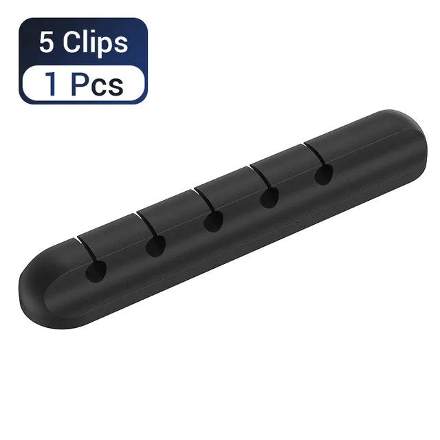 Cable Cord Wire Organizer Silicone USB Cable Winder Management Clips Self Adhesive for Mouse Keyboard Headset Car For iPhone