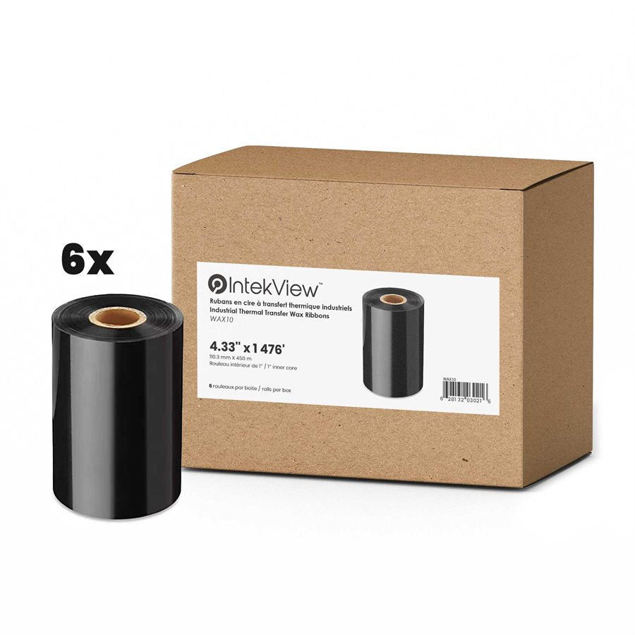 Thermal Transfer Ribbon Wax 4.33" x 1476' Core 1'' bx/6