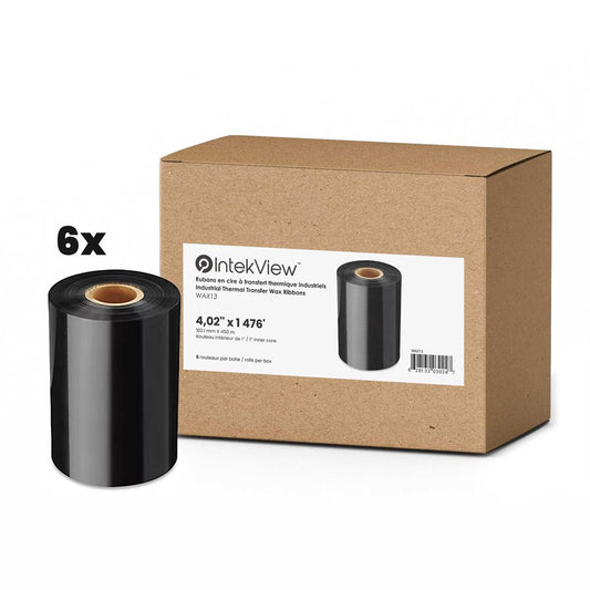 Thermal Transfer Ribbon Wax 4.02" x 1476' Core 1'' bx/6