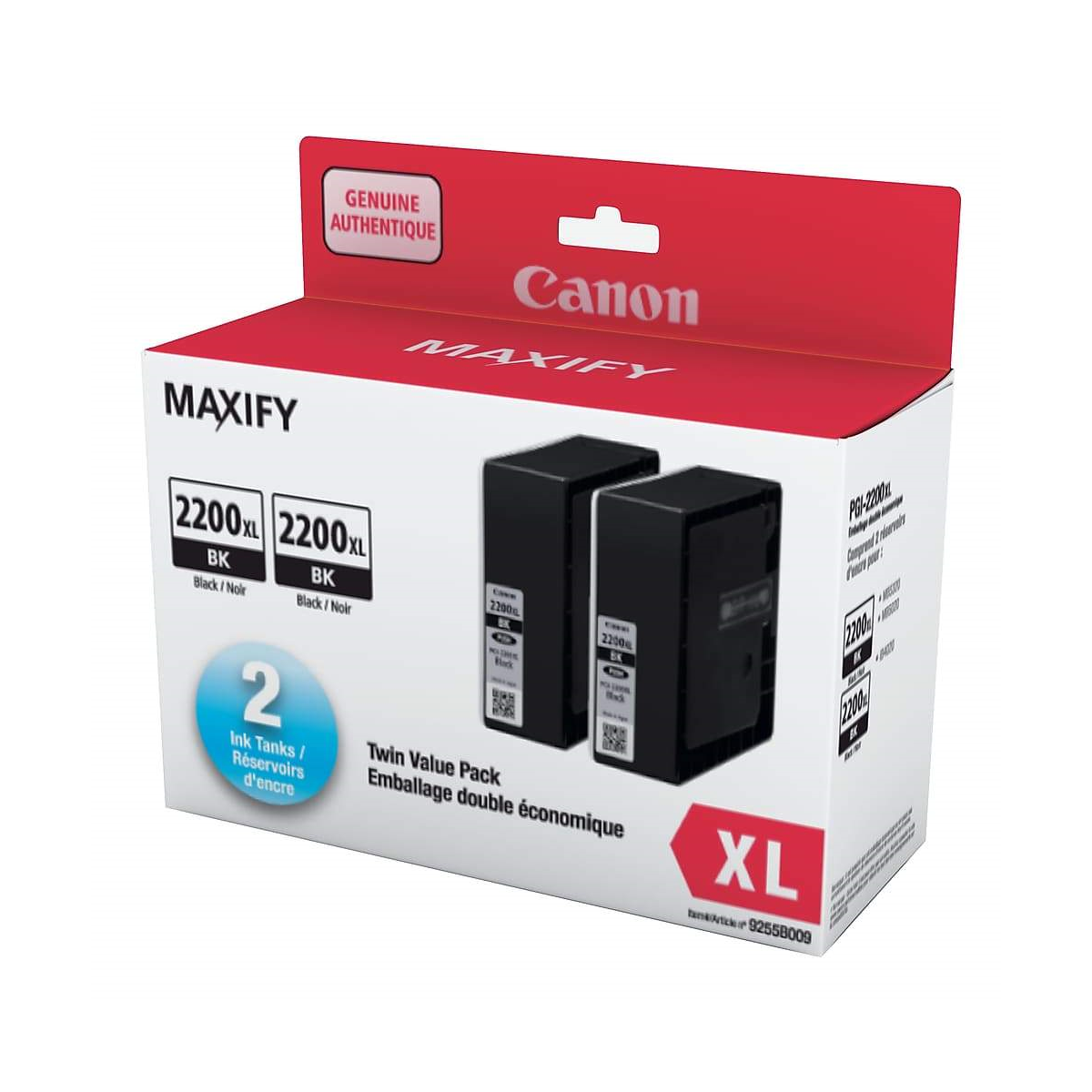 PGI-2200XL Black Twin Ink Value Pack SKU 9255B009 Canon