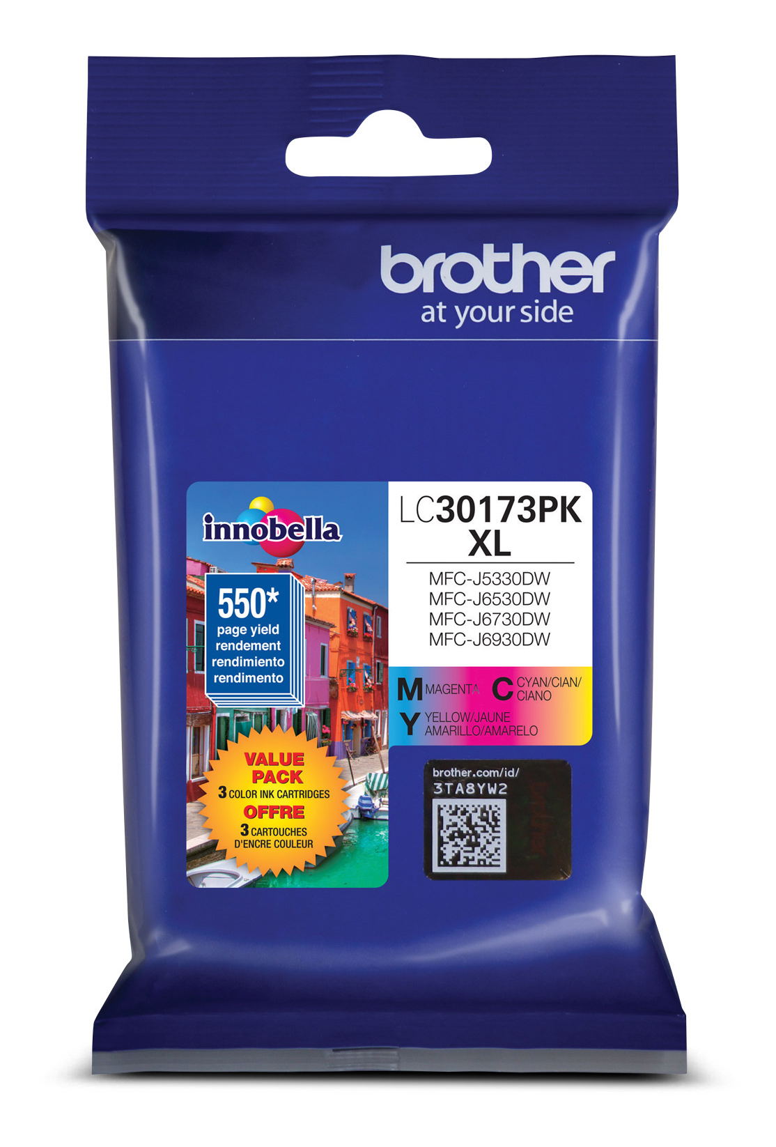 Brother LC30173PKS Innobella  Ink Cartridges   1 Cyan, 1 Magenta, 1 Yellow, High Yield Brother