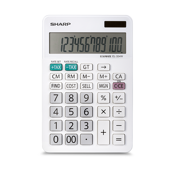SHARP EL334WB XL 12 DIGIT DESKTOP CALCULATOR Sharp Electronics