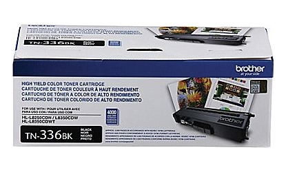 Brother TN336BK Black Toner Cartridge, High Yield Brother