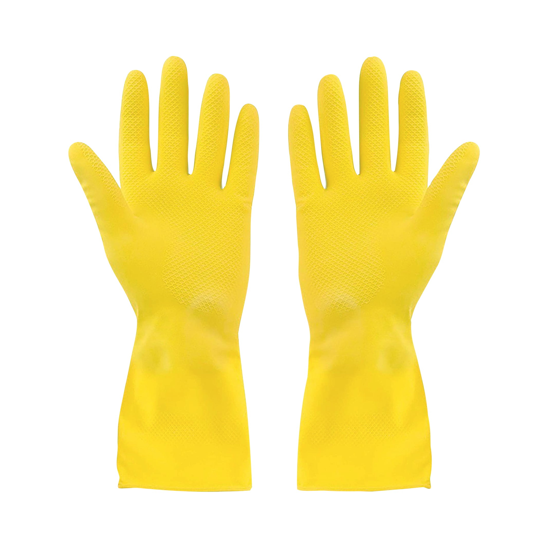 Rubber Gloves Flocklined  Yellow X-Large Extended Cuff - 12 pairs x 12 Globe Commercial Products