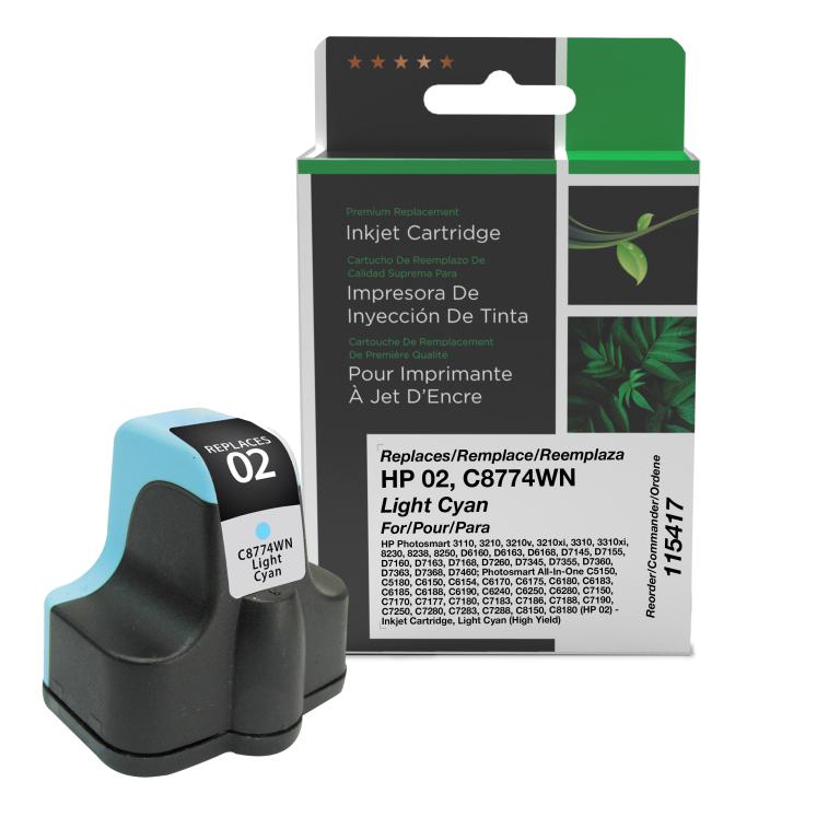 High Yield Light Cyan Ink Cartridge for HP 02 (C8774WN)