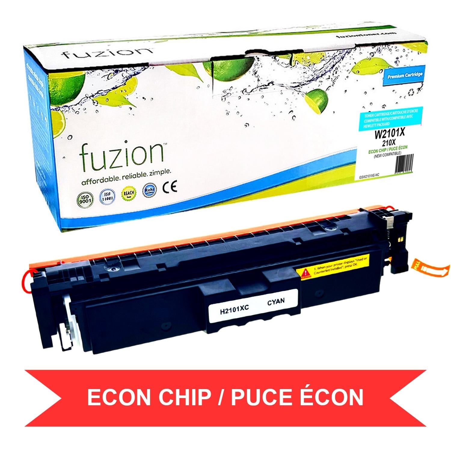 HP W2101X (210X) Compatible Toner w/ ECON Chip - Cyan