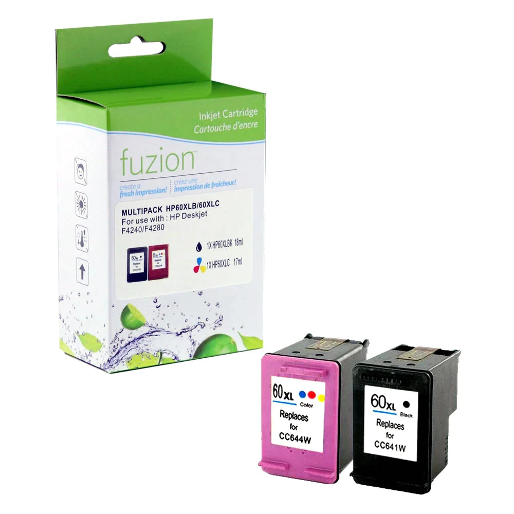 HP #60XL Remanufactured Inkjet Set - Black/CMY