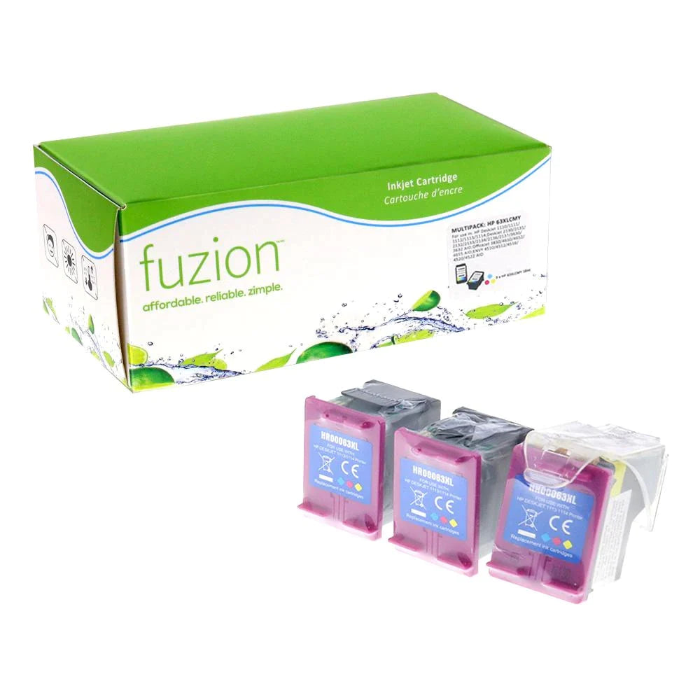HP #63XL Remanufactured Infinite Ink Kit (3) - HY CMY