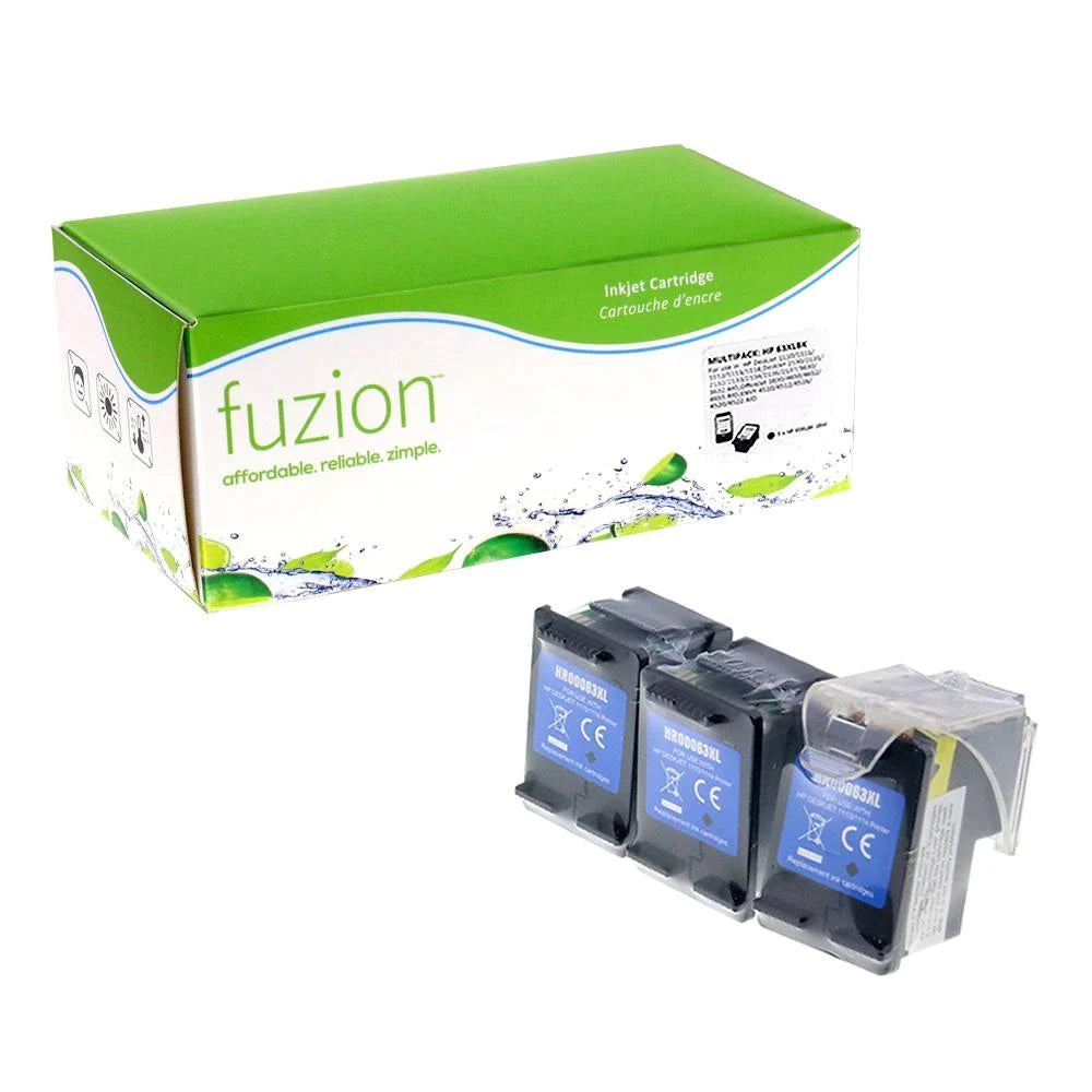HP #63XL Remanufactured Infinite Ink Kit (3) - HY Black