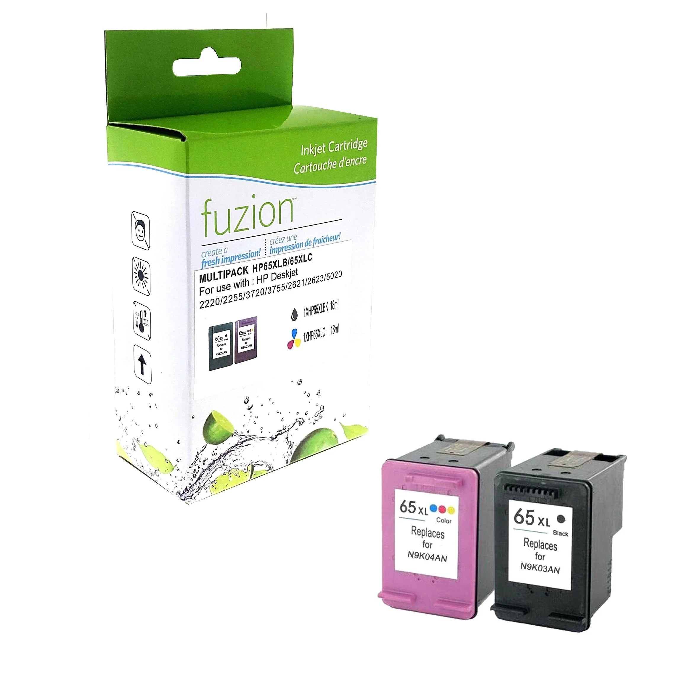 HP #65XL Remanufactured Inkjet Set - Black/CMY