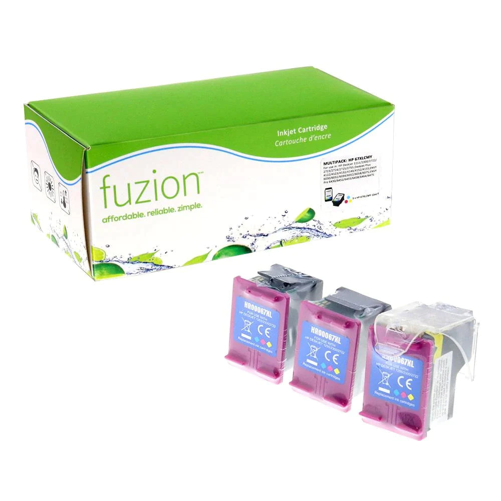 HP #67XL Remanufactured Infinite Ink Kit (3) - HY CMY
