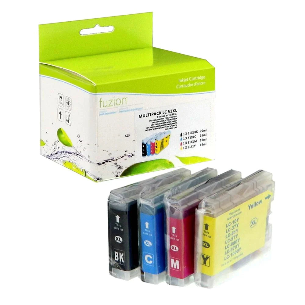 Brother LC51 Compatible Inkjet Set - C/K/M/Y