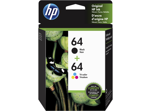 HP 64 Tri-color/Black Ink Crtg Cmbo 2-Pk HP Canada