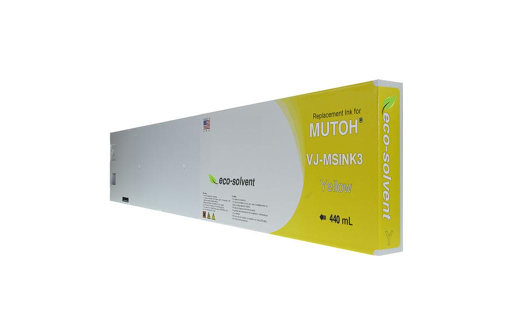 Yellow Wide Format Inkjet Cartridge for Mutoh VJ-MSINK3-YE440