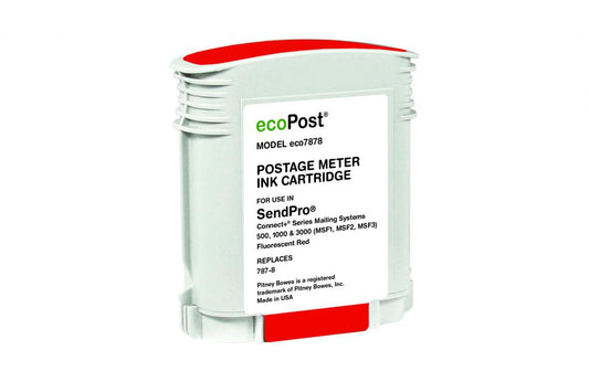 Postage Meter Fluorescent Red Ink Cartridge for Pitney Bowes 787-8